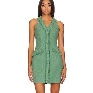 NWOT$395 Cinq à Sept  Leisha Tweed Sleeveless Minidress - Frosted Spruce